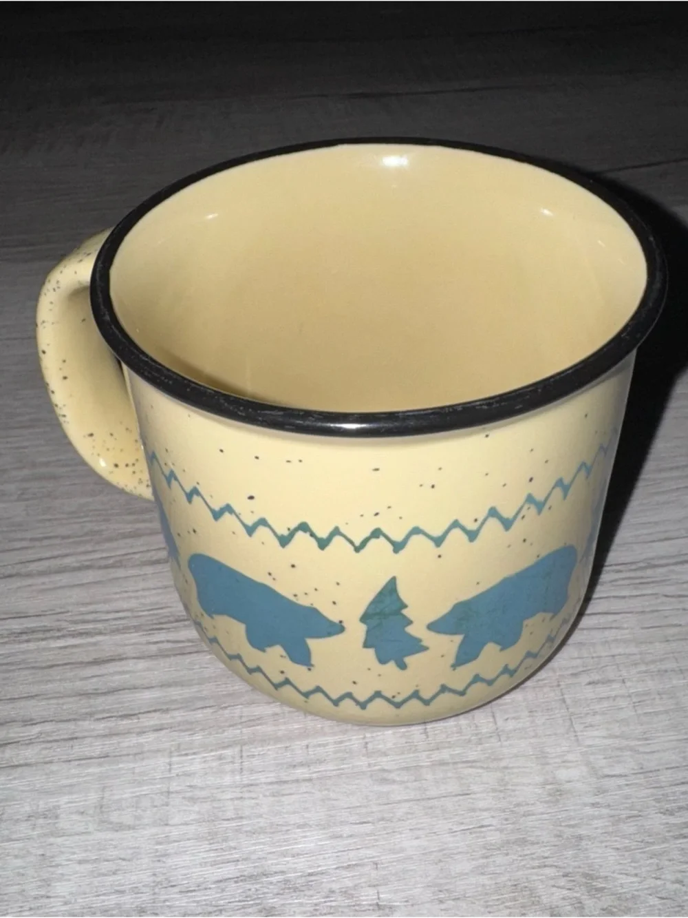 State of Maine Souvenir Mug - Wildlife Bears in Forest Blue Graphics